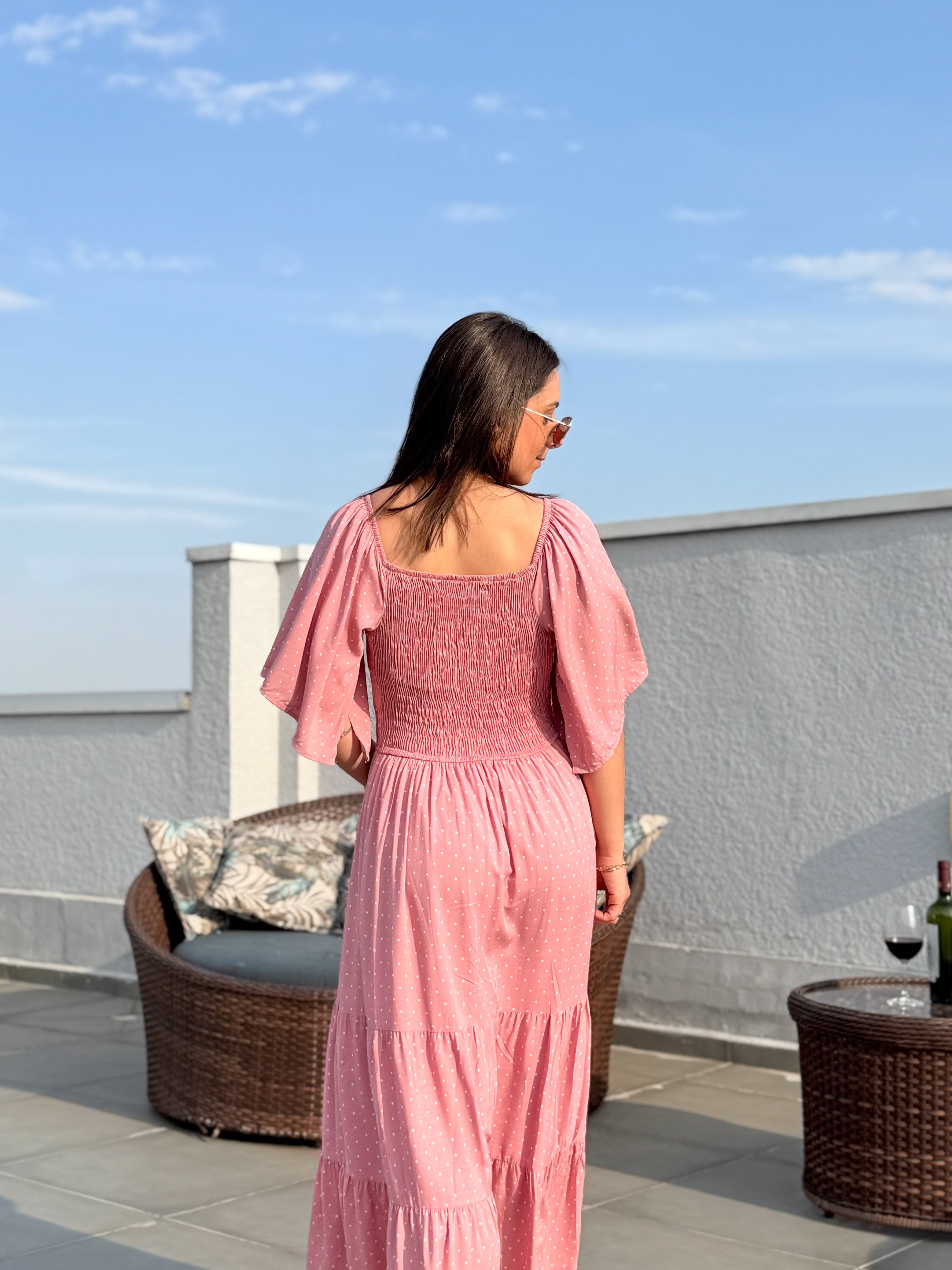 Vestido de Viscose Poá Ana