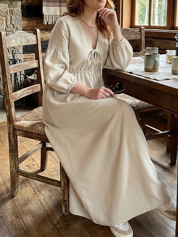 Vestido de Linho Mel