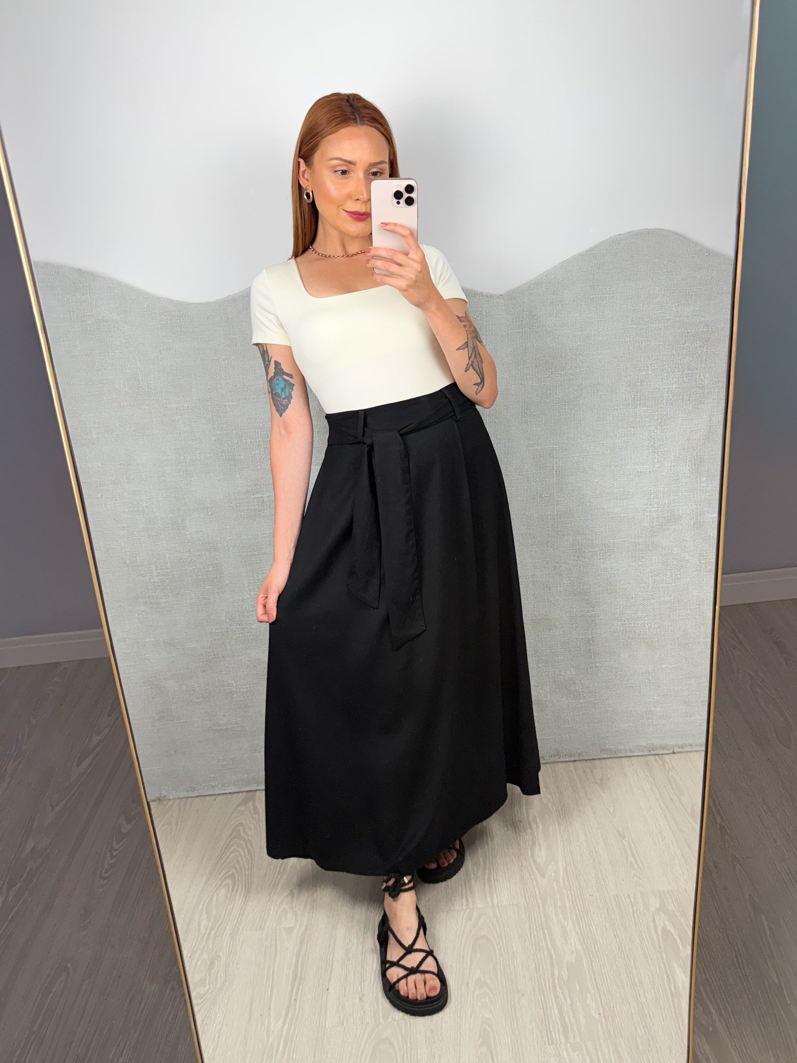 Saia Linho Cós Elástico