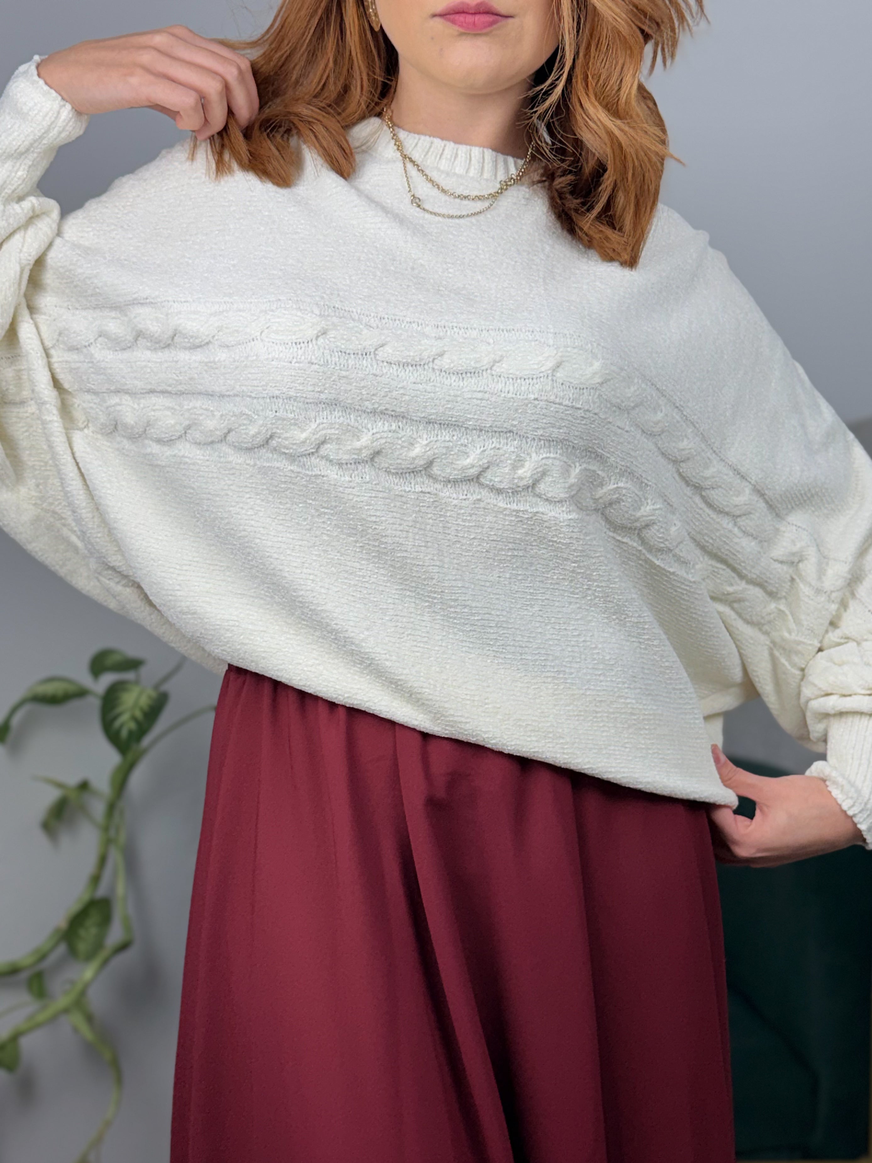 Blusa Tricot Chenille Morcego Dallas