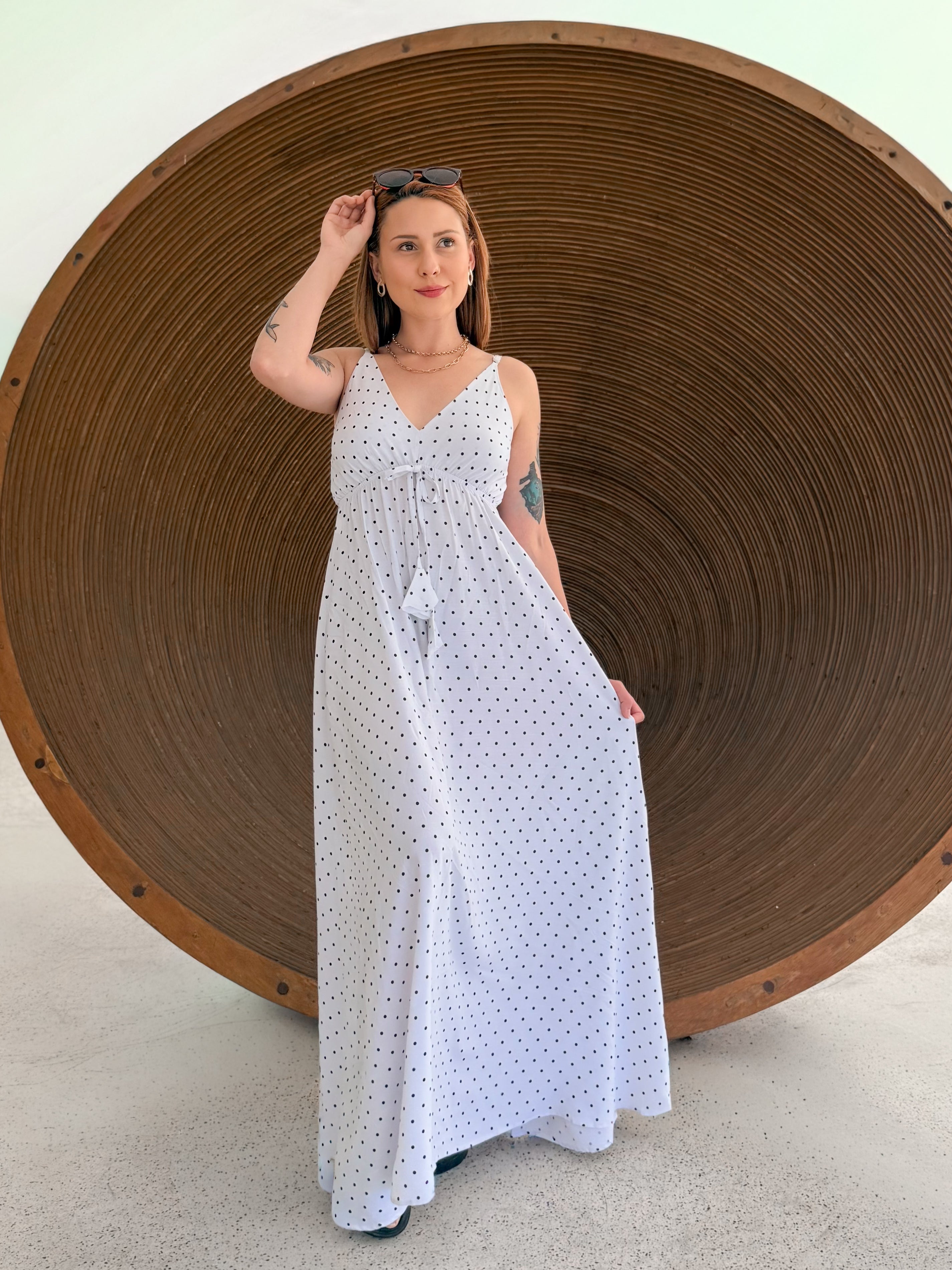 Vestido Longo de Poá Laura
