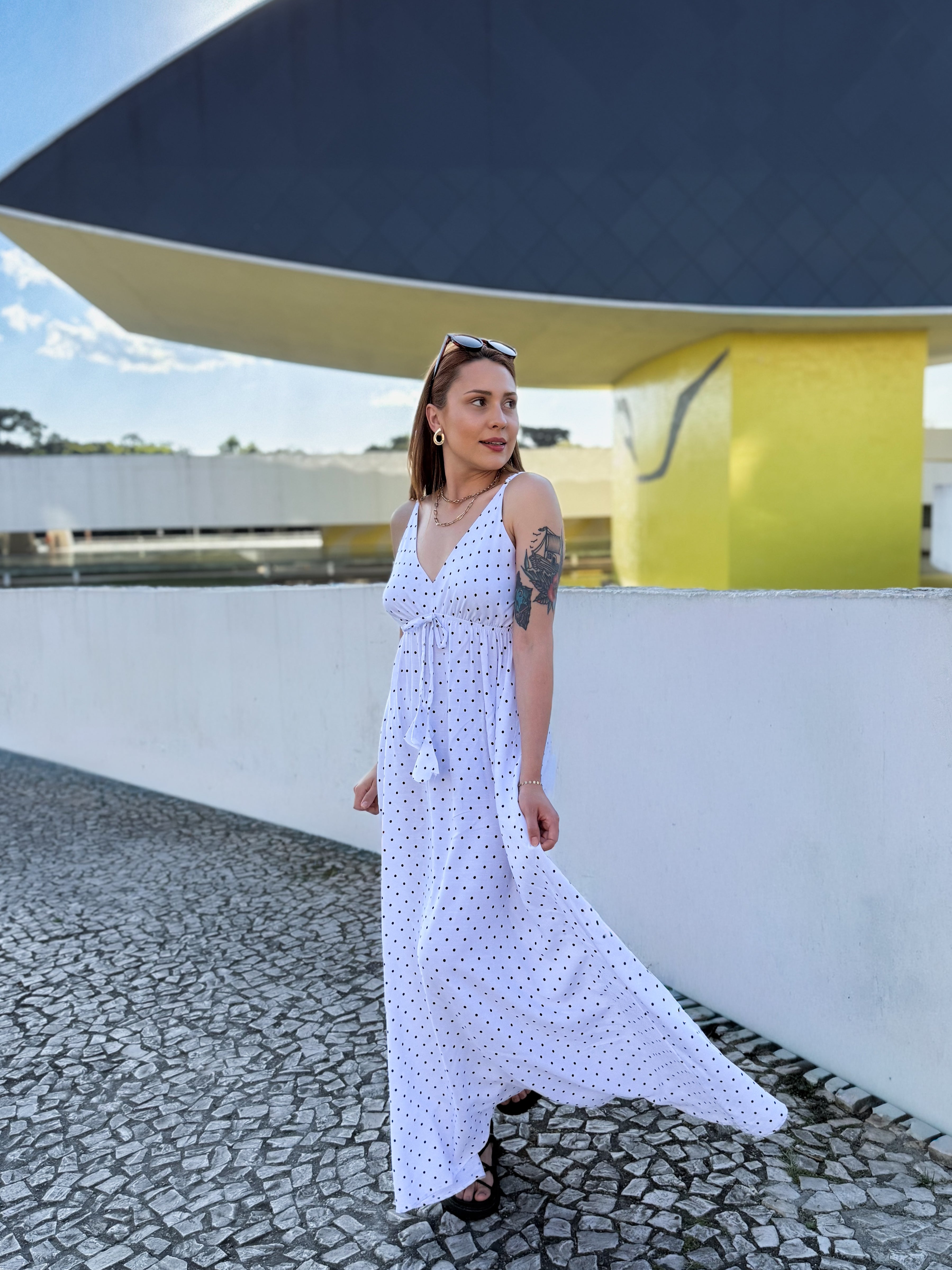 Vestido Longo de Poá Laura