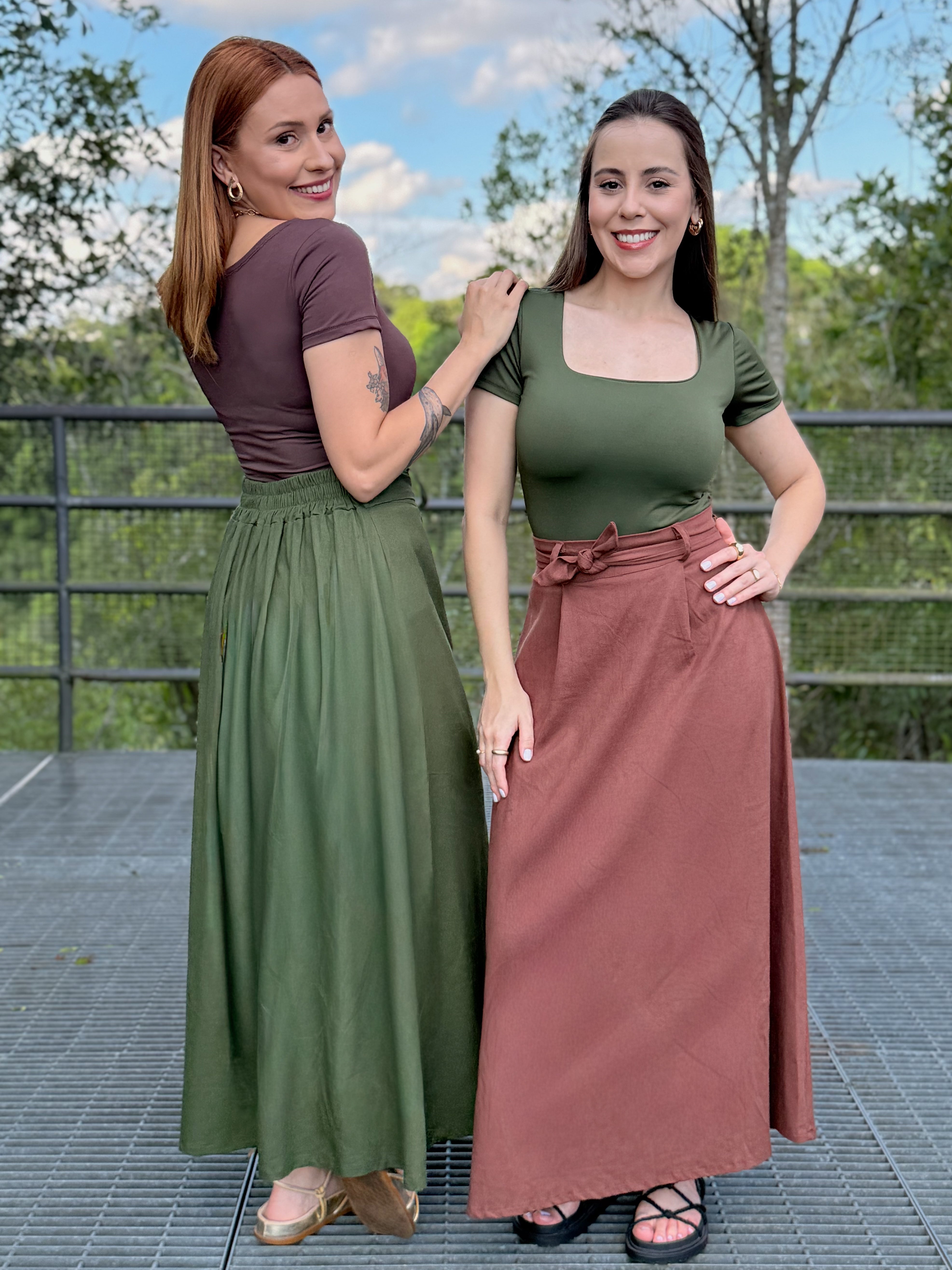 Saia Linho Cós Elástico