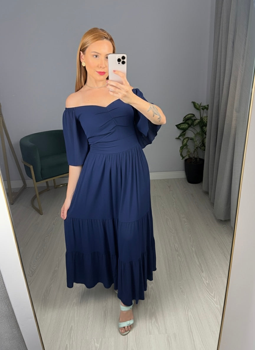 Vestido de Viscose Liso Ana