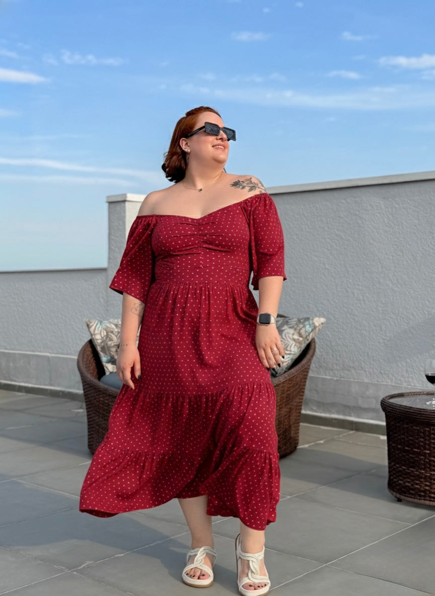 Vestido de Viscose Poá Ana