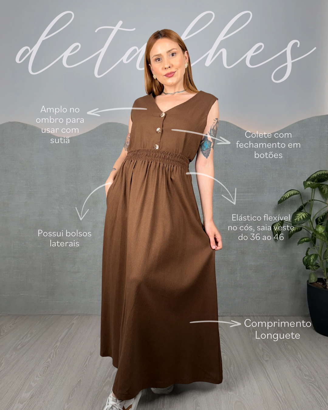 Conjunto de Linho Catarina Colete e Saia