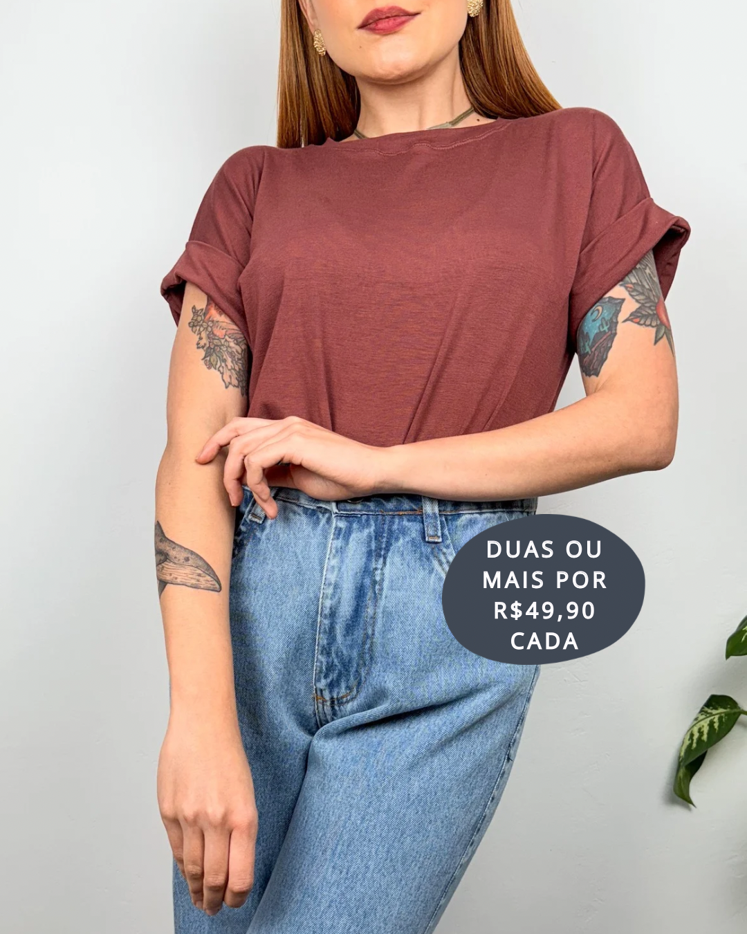 T-shirt Básica Ampla Isabel