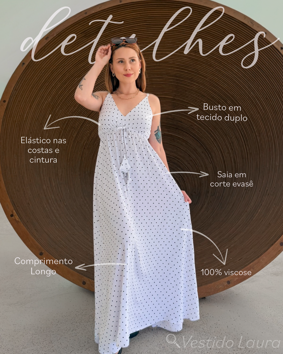 Vestido Longo de Poá Laura
